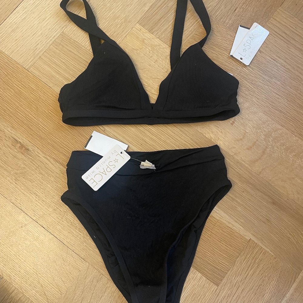 NWT L*Space Black Bikini Set - High Waisted